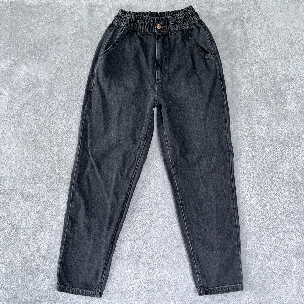 BDG Jeans Womens 27 Black Mom Tapered High Rise Faded Denim